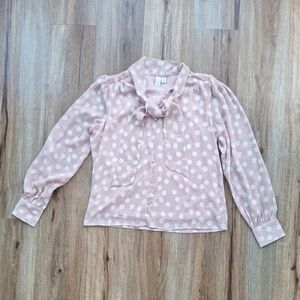 Joie Light Pink Blouse with White Dots